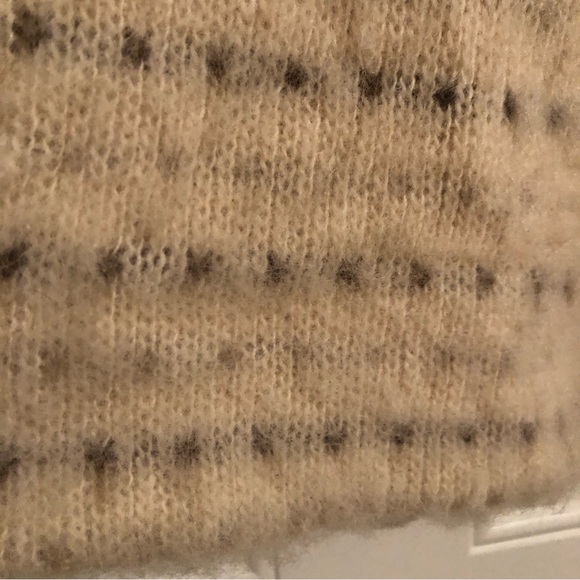 ALAFOSS ICEWOOL Ivory & Brown Virgin Wool Full-Zip Belted Sweater Coat-  Sz S - Picture 7 of 10